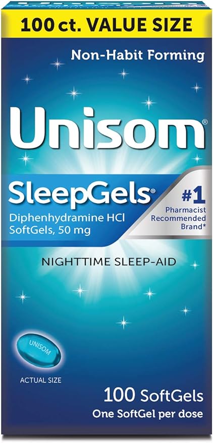 Unisom Nighttime Sleep-Aid Gels, Diphenhydramine HCI 50mg, 100 100 Count