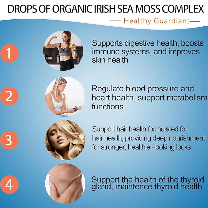 Sea Moss Black Seed Oil Ashwagandha Ginger, Multi-Mineral Sea Moss 3000mg Liquid Drops Extract, 4X Stronger Than Pills & Capsules, Vegan Superfood for Immunity, Joint & Thyroid Health