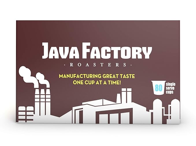 Java Factory Medium Roast Coffee Pods Compatible with K Cup Brewers Including 2.0, Smooth Caffeinator, 80 Count