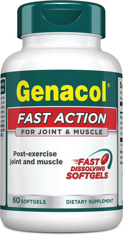 Genacol Fast Action Natural Formula with Curcumin, Boswellia & Black Sesame Oil | All-Natura | Non-GMO | 60 Fast Dissolving Softgels