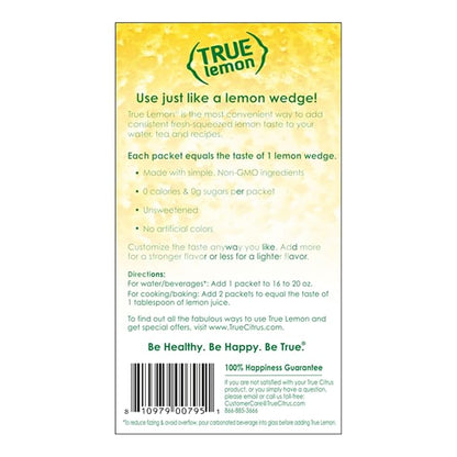 TRUE LEMON Water Enhancer, Bulk Dispenser, 100 Count (Pack of 1), 0 Calorie Drink Mix Packets For Water, Sugar Free Lemon Flavoring Powder Packets