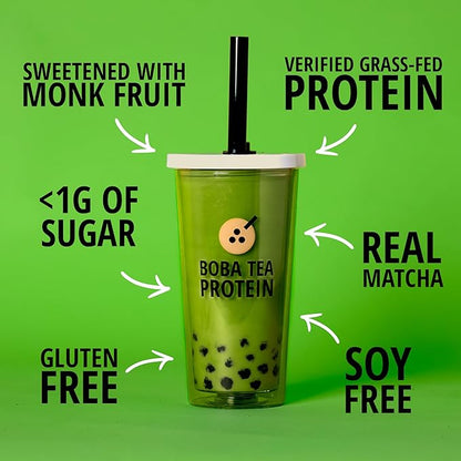 Boba Tea Protein Matcha Latte 25g Grass-Fed 19 Servings