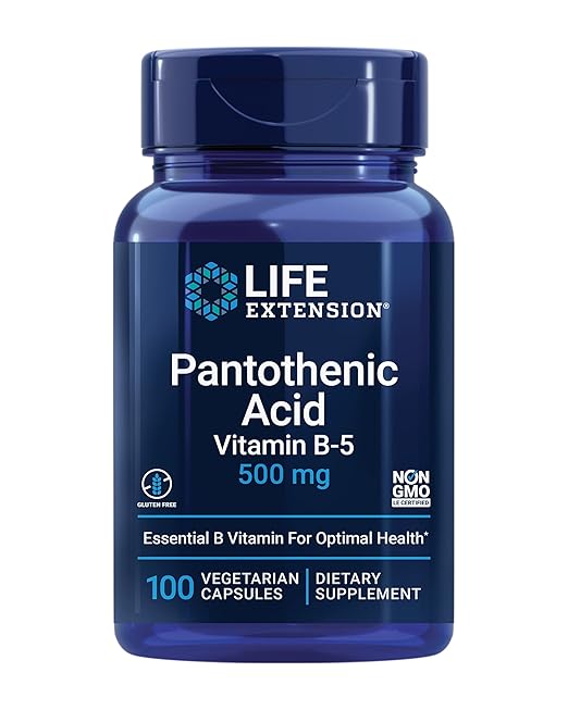Life Extension Pantothenic Acid 500 mg 100 Capsules
