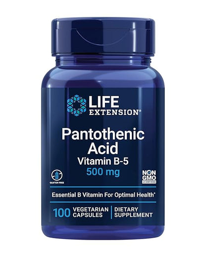 Life Extension Pantothenic Acid 500 mg 100 Capsules