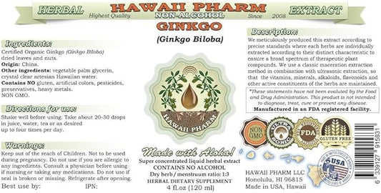 Hawaii Pharm Ginkgo Alcohol-FREE Liquid Extract, 2x32 oz