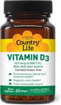 COUNTRY LIFE Vitamin D3 5000 IU, 60 CT