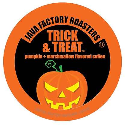 Java Factory Coffee Pods Pumpkin and Marshmallow Flavored Coffee Compatible with K Cup Brewers Including 2.0, Trick and Treat, 40 Count