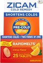 Zicam Cold Remedy Zinc Rapidmelts, Citrus 25 Count 2)