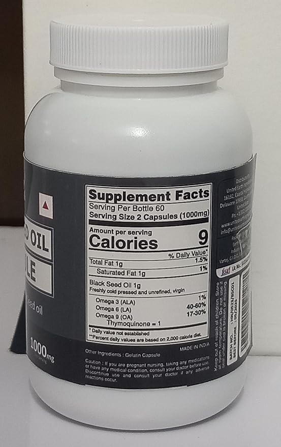 Black Seed Oil Softgel Capsule – 500mg (120 (120 Softgel) 2 Months 3 6 6 9 9