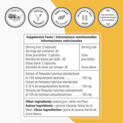 Supersmart - Butterbur Extract (High Potency) 15% Sesquiterpenes 60 Vegetarian