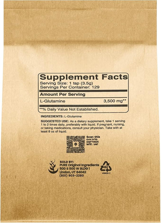 Pure Original Ingredients L-Glutamine (1lb) Alpha-Amino