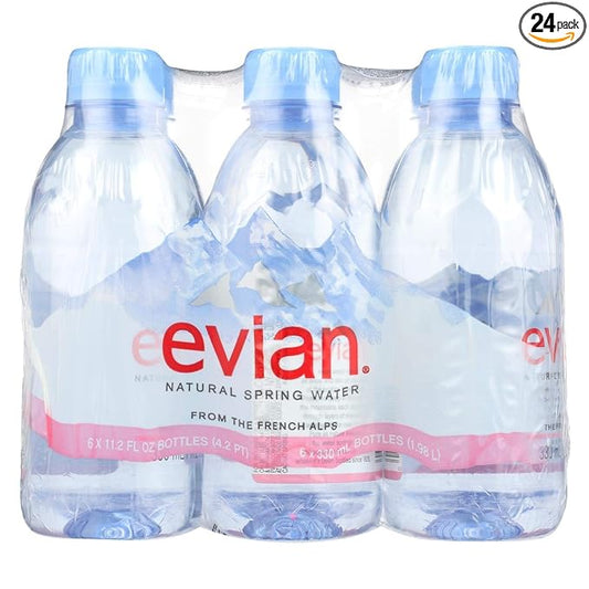 Evian Natural Spring Water, 330 ML (11.15 fl oz) bottles, 24 pack