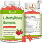 L-Methylfolate 15 mg Gummies with Methyl B12, Folate Supplement for Mood, Brain Health, Immune Support, Raspberry Flavor, 120 Count