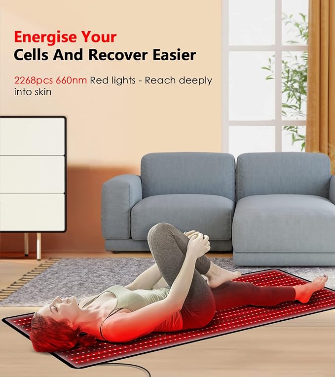 Red Light Therapy Mat, RUISQM 945pcs 63''×22.44'' Large
