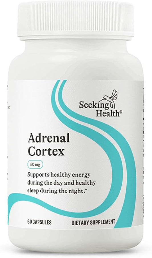 Seeking Health Adrenal Cortex, 50 mg per Capsule, Supports Healthy Nervous System, Stress Response, and Energy Levels, Immune System Support, Vegetarian Capsule (60 Capsules)*