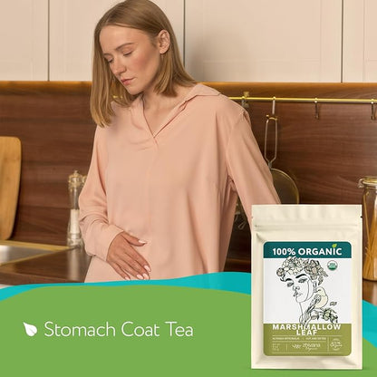 Marshmallow Leaf Tea Loose (4 oz.) - Marshmallow Tea Organic (Hoja de Malvavisco) - Marshmellow Leaf Herb for Throat and Stomach Coat - Soothe Digestive Discomfort - Respiratory Health