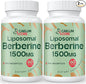 Liposomal Berberine HCL - Berberine 1500mg Activates AMPK & GLP-1, High Bioavailability Berberines Supplement for Women and Men, Berberine Plus Overall Health Support (2 Pack)