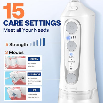 Bitvae C6 Water Dental Flosser IPX7 Waterproof 3 Modes 5 intensities,