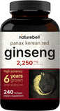 Korean Red Ginseng 2,250mg Per Serving, 240* Softgels 10% Ginsenosides,