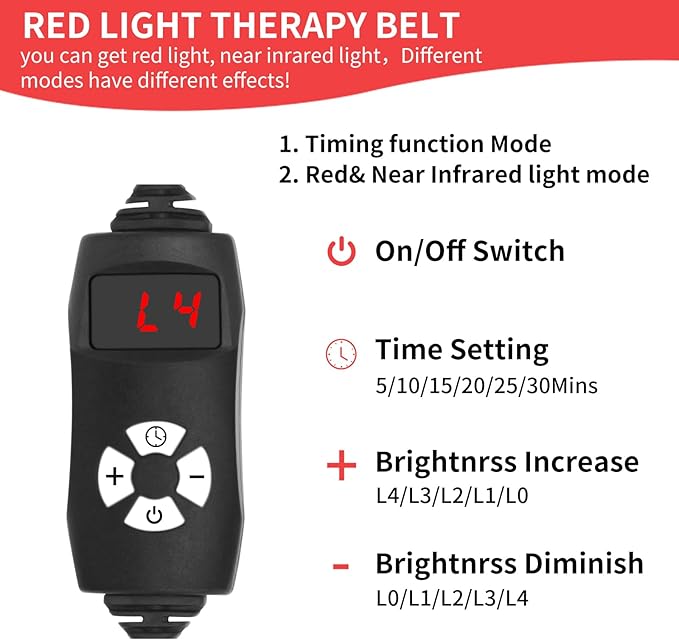 Red Light Therapy Belt, LED 660nm 850nm Light