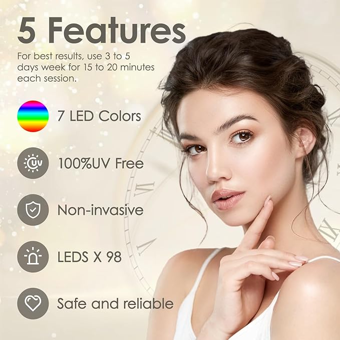 Red Light Therapy for Face, Led 7-1 Colors