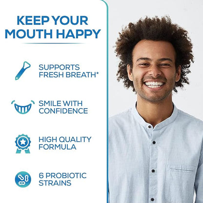 Oral Probiotics & Tongue Scraper 6 Probiotic M18 - 60 Chewable