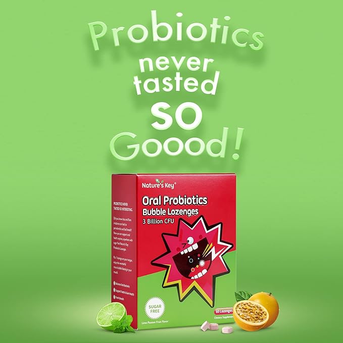 Nature's Key Oral Probiotic Bubble lozenges -3 Billion (60 Count 1）)