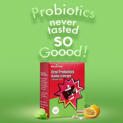 Nature's Key Oral Probiotic Bubble lozenges -3 Billion (60 Count 1）)