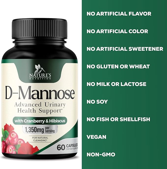 D-Mannose & Cranberry Extract 1350mg Advanced 60 Capsules
