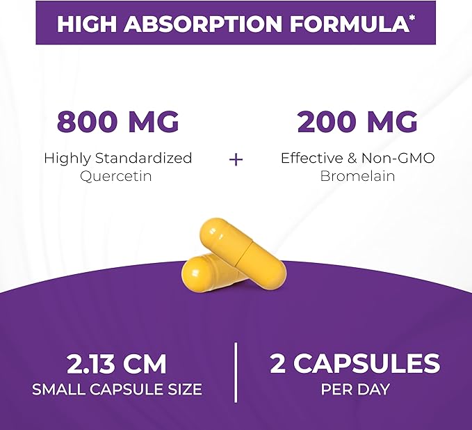 Sandhu's Quercetin with Bromelain 1000mg Per 120 Count