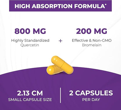 Sandhu's Quercetin with Bromelain 1000mg Per 120 Count