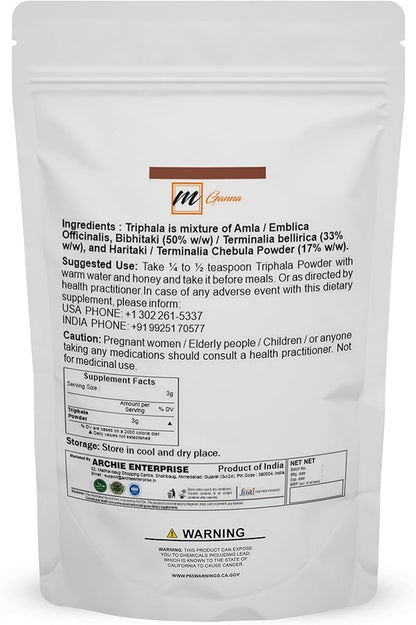 100% Natural Triphala Powder for Glowing 227 GMS 0.5 LBS