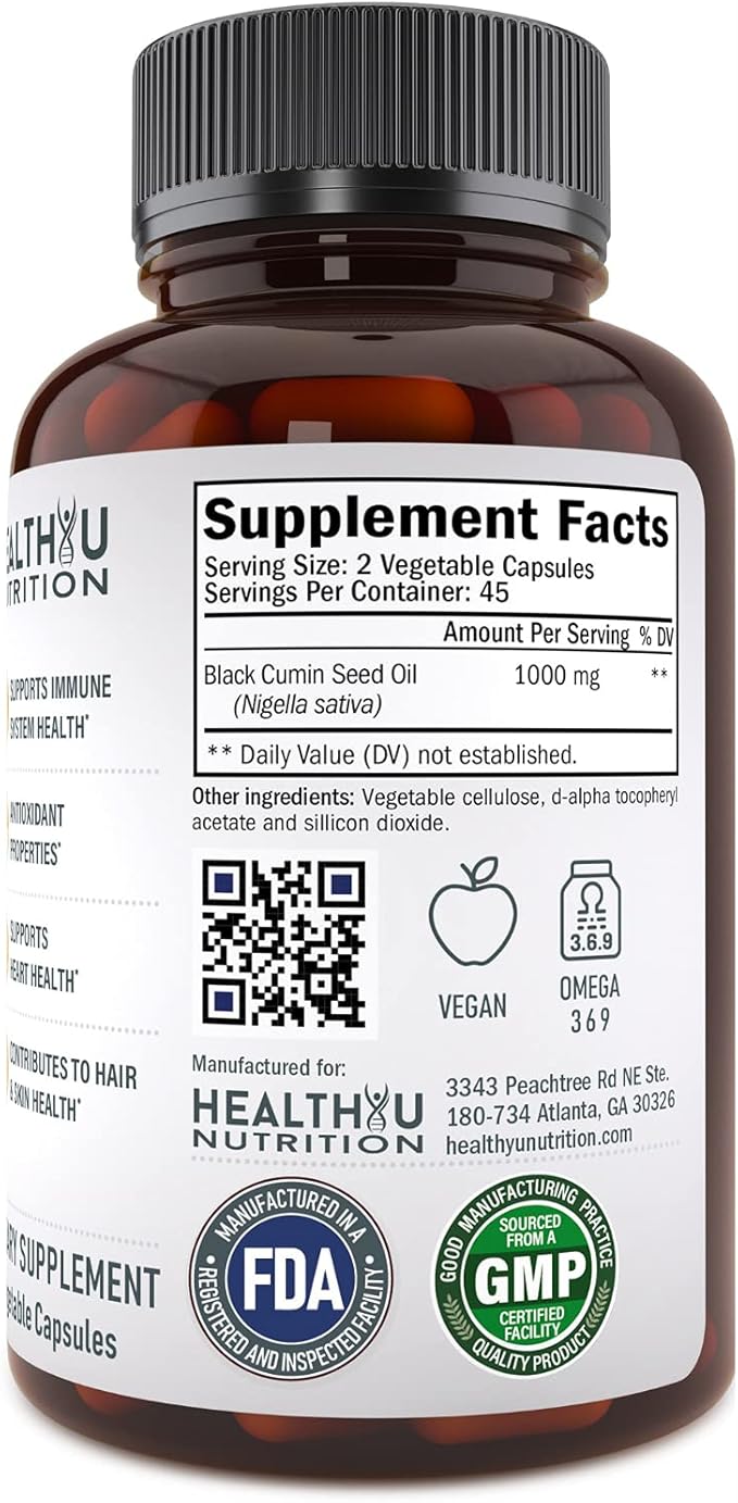 Premium Black Cumin Seed Oil Capsules 3 6 6 9 9 Vitamin 1000 mg