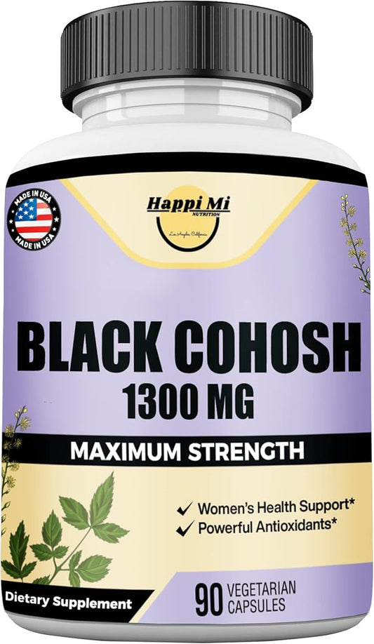 Black Cohosh Made with Organic Black 1300MG per 90 Vegan 45 Servings