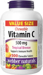 Webber Naturals Vitamin C, 300 Chewable 500 mg