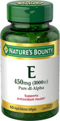 Nature's Bounty Vitamin E 1000 IU 1 Pack, 60 Softgels