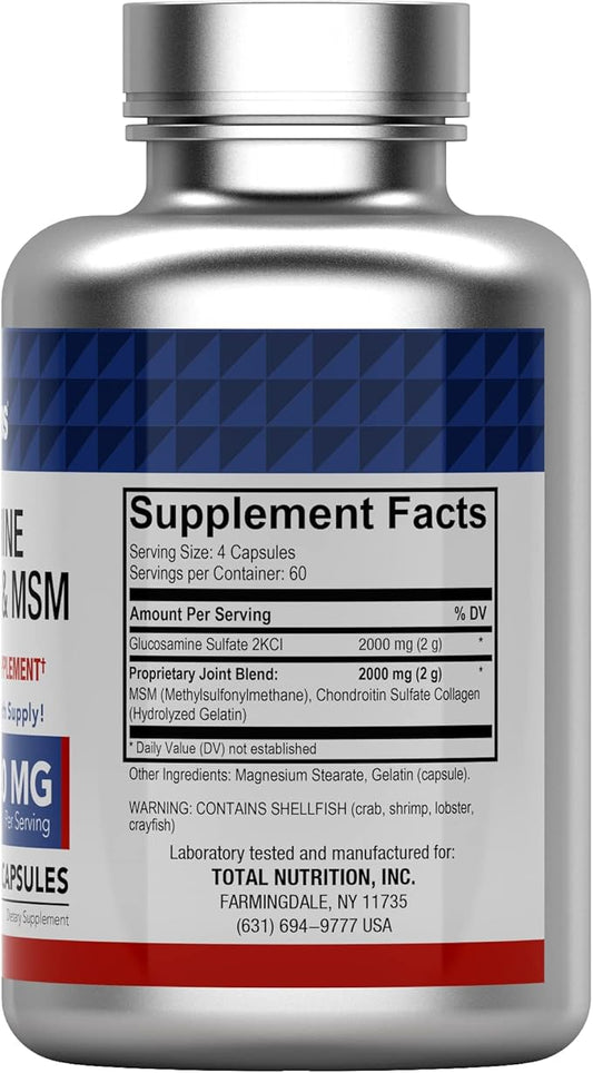 Glucosamine, Chondroitin, & MSM (4000 MG 240 Capsules)
