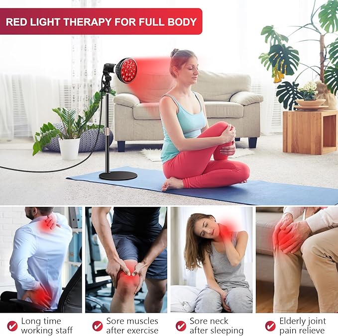Wolezek Red Light Therapy Lamp 10in-16.5in, 18 18 LEDs 660nm Red 850nm Near