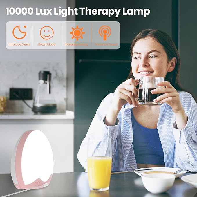 Wake up Light, Sunrise Alarm Clock 10,000 Lux 20 Brightness 4 Color 11 Color