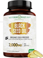 Mother Nature - Organic Black Seed Oil Capsules, Cold Pressed, 2% TQ, 100% Turkish-Black Cumin Nigella, Sativa Oil-3 Month Supply for Immune Support, Joint, Digestive Health,1000mg per Capsule, 180ct