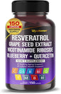 Trans-Resveratrol Grape Seed Extract Nicotinamide Riboside 150 Capsules-