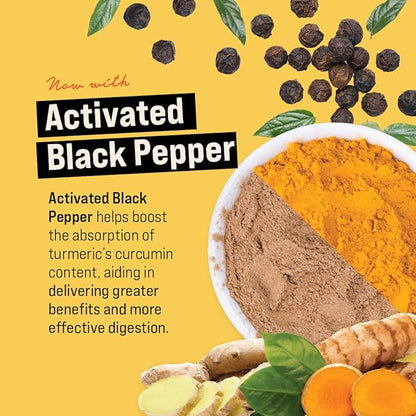 360 Nutrition Turmeric Supplement with Ginger 3.3 oz, 31 Servings