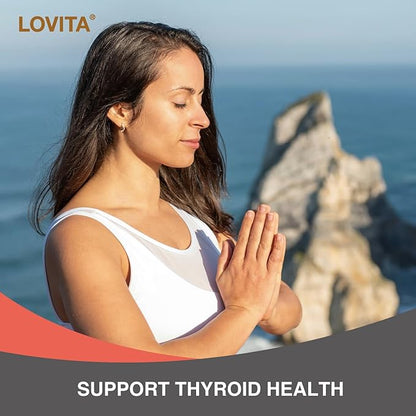 Lovita Selenium 200 mcg, Glycinate Chelated Form for High Absorption, Yeast Free, Immune & Thyroid Health Support 100 Vegan Capsules (Pack of 3)