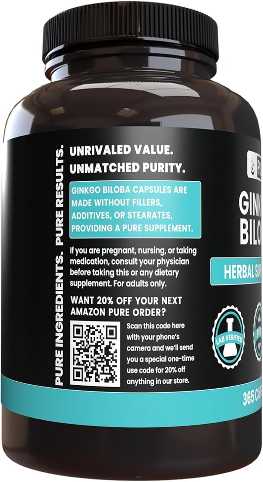 PURE ORIGINAL INGREDIENTS Ginkgo Biloba (365