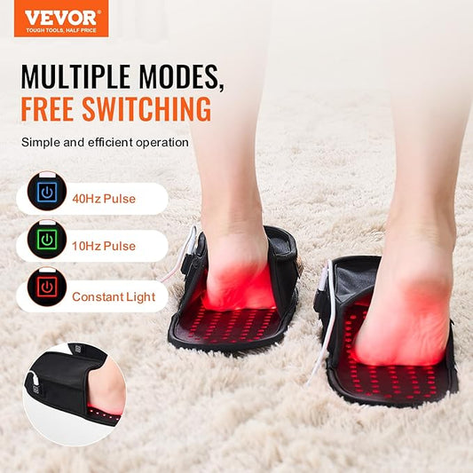 VEVOR Red Light Therapy for Foot, 660nm & 850nm Red 240 LEDs 10 Hz/40 Hz/40 Hz