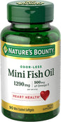Nature's Bounty Mini Fish Oil Softgels 1290 mg, Omega-3, Supports 90 Mini
