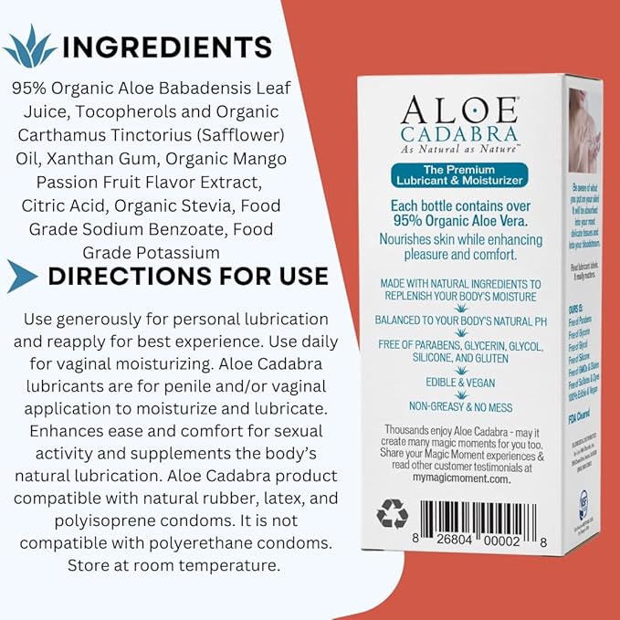 Aloe Cadabra Flavored Personal Lubricant Organic 2.5 Ounce 5)