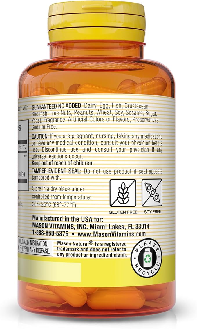 MASON NATURAL Whole Herb Ginkgo Biloba, 60 Day