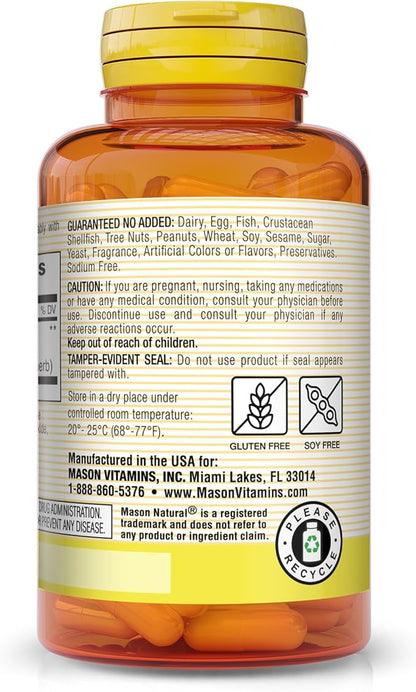 MASON NATURAL Whole Herb Ginkgo Biloba, 60 Day