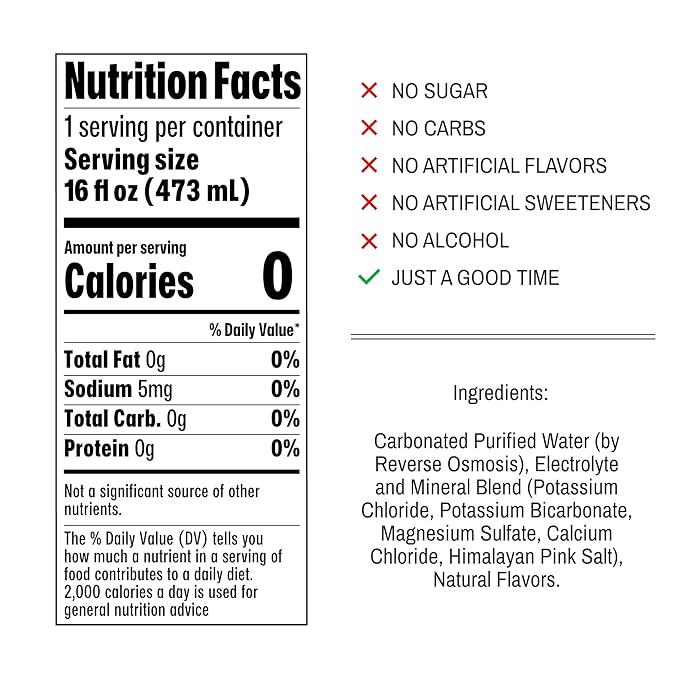 Not Beer American Sparkling Water, Black Cherry, 99.9% Pure, Mineral & Electrolyte Blend, Carbonated Water, Soda Water, Sparkling Water Cans, Made in America, 16 Oz Tallboy Cans, 24 Pack